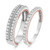 Photo of Lace 1/3 ct tw. Diamond His and Hers Matching Wedding Band Set 10K White Gold [WB451W]