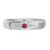 Photo of Abilia 1/4 CT. T.W. Ruby and 1/10 CT. T.W. Diamond Matching Wedding Band Set 10K White Gold [BT2076WM]