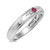 Photo of Abilia 1/5 CT. T.W. Ruby and 1/25 CT. T.W. Diamond Matching Wedding Band Set 10K White Gold [BT2076WM]