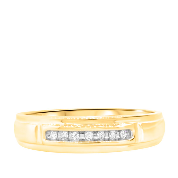 10k Yellow Gold Men's .028 ct tw Diamond Nugget Ring B56605-0YA