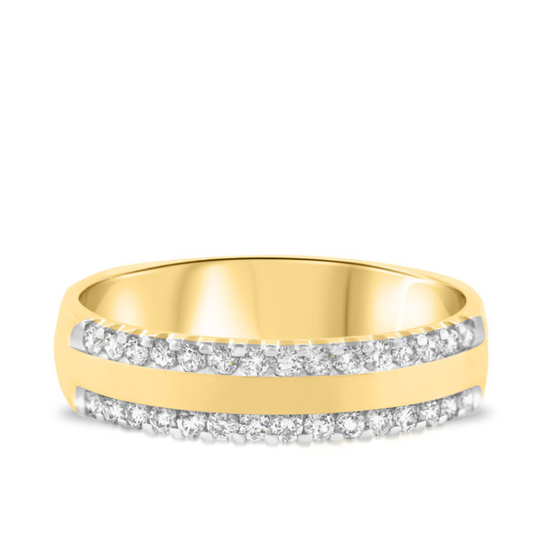 Gavin 1/2 ct tw. Mens Diamond Wedding Band 14K Yellow Gold - My