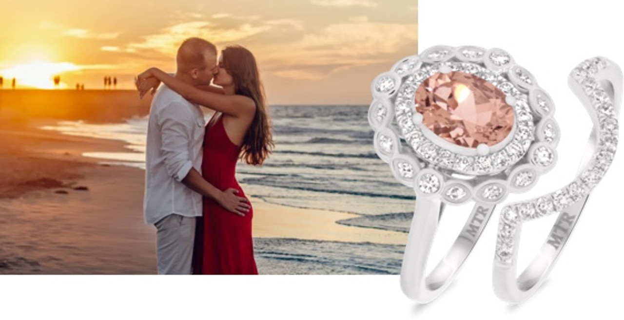 Blush Diamond Morganite Ring，Pink Diamond engagement ring - Coolring Jewelry