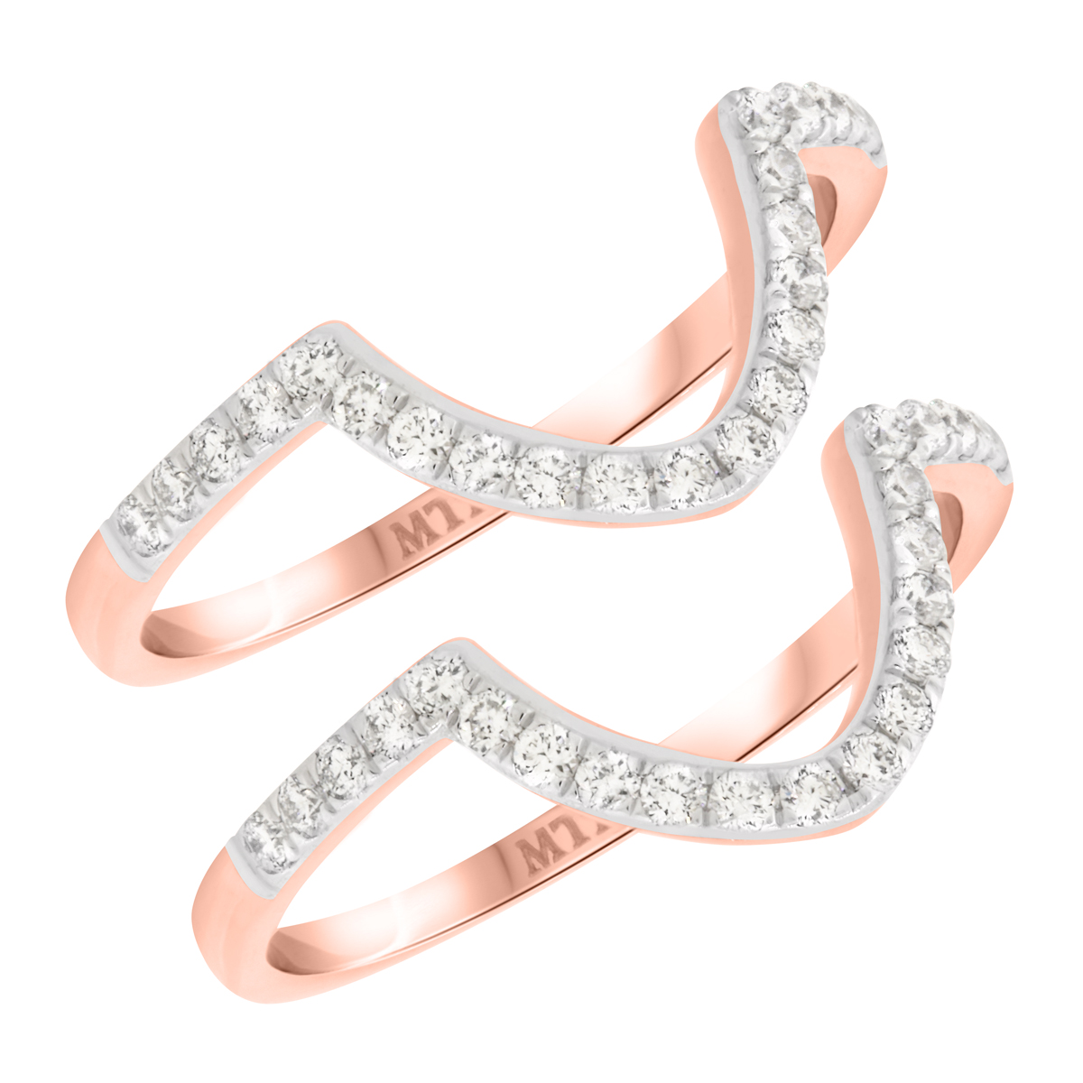 Lulu 1/2 ct tw. Diamond Same Sex Ladies Band Set 14K Rose
