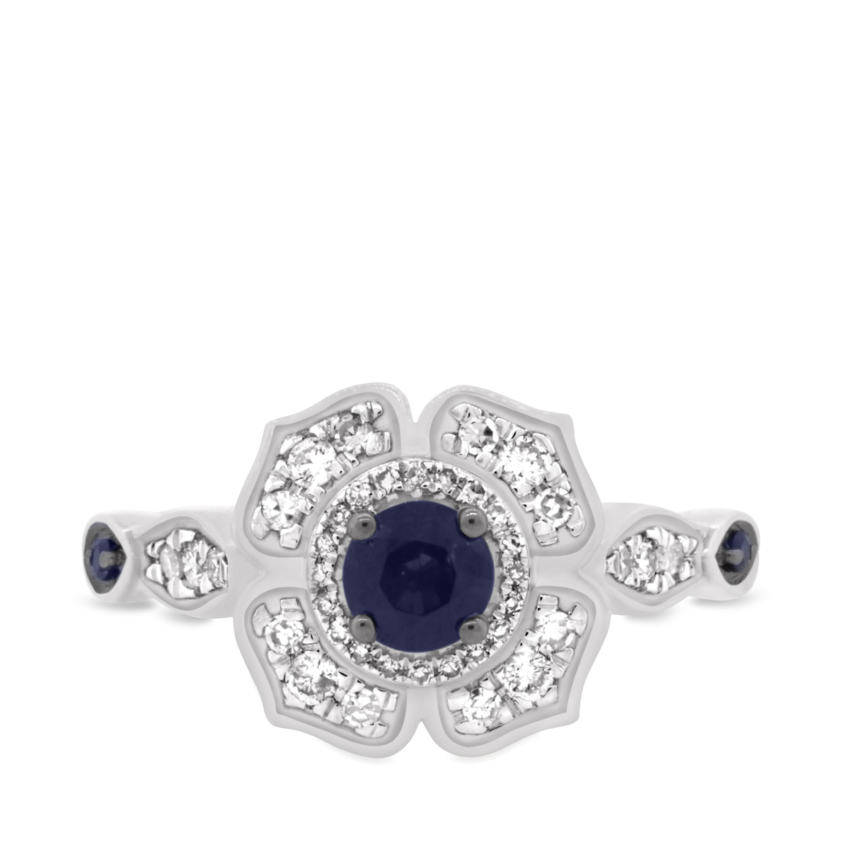 Pear Ceylon Blue Sapphire Engagement Ring Gold 3 Stone Diamond Ring | La  More Design