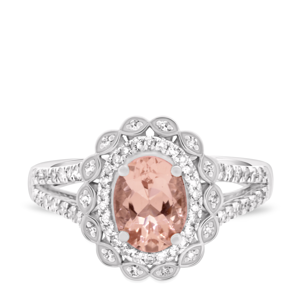 Neil Lane Morganite Engagement Ring 3/4 ct tw Pear & Round-cut 14K Rose Gold  | Kay Outlet