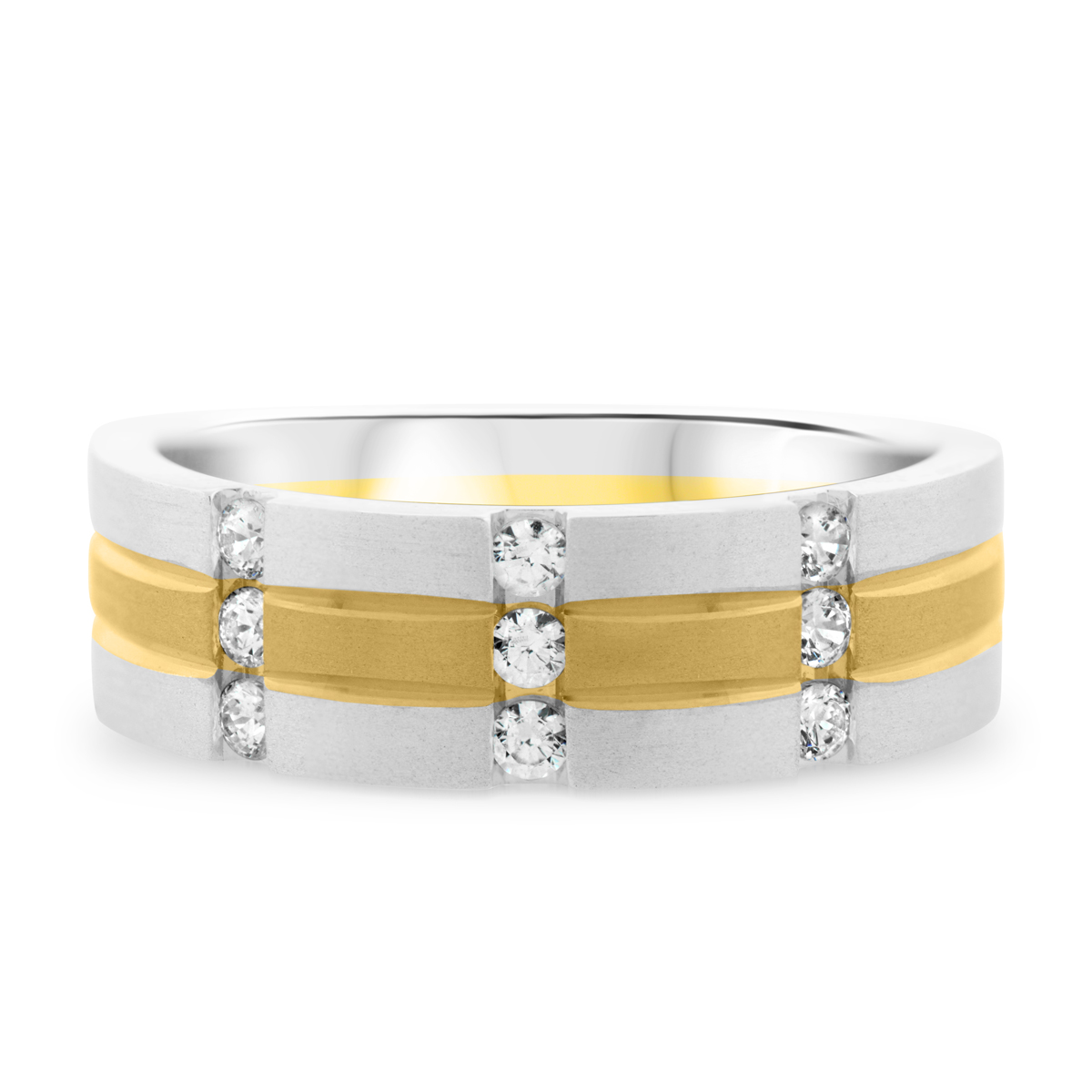 Men's Diamond Two-Tone Ring in 10K Gold (1 Ct. t.w.) - Two-Tone