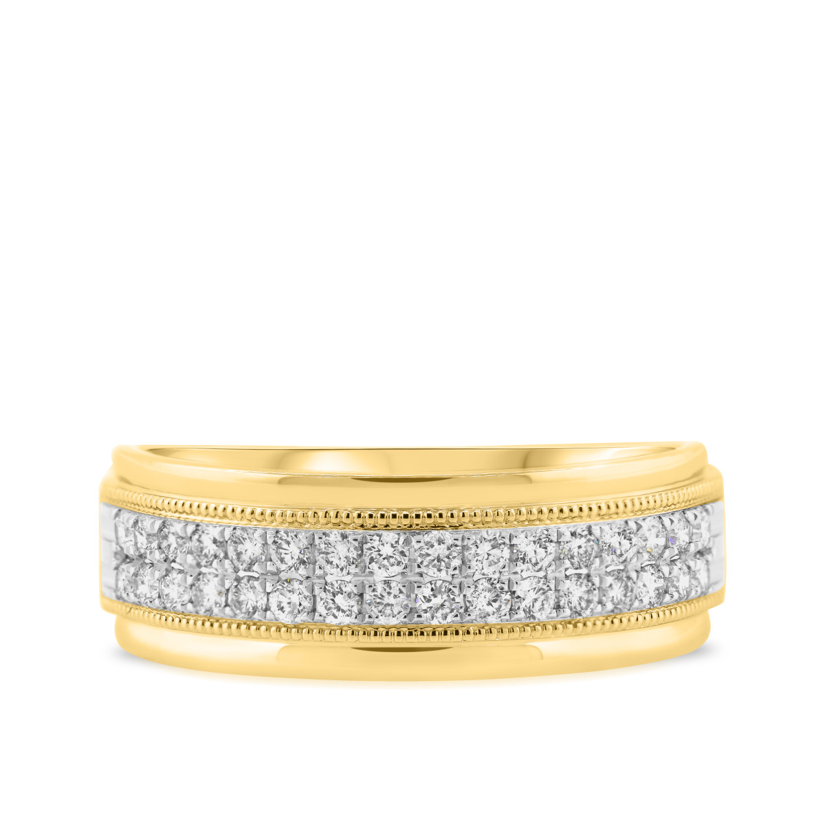 Byron 1/2 ct tw. Mens Diamond Wedding Band 14K Yellow Gold - My