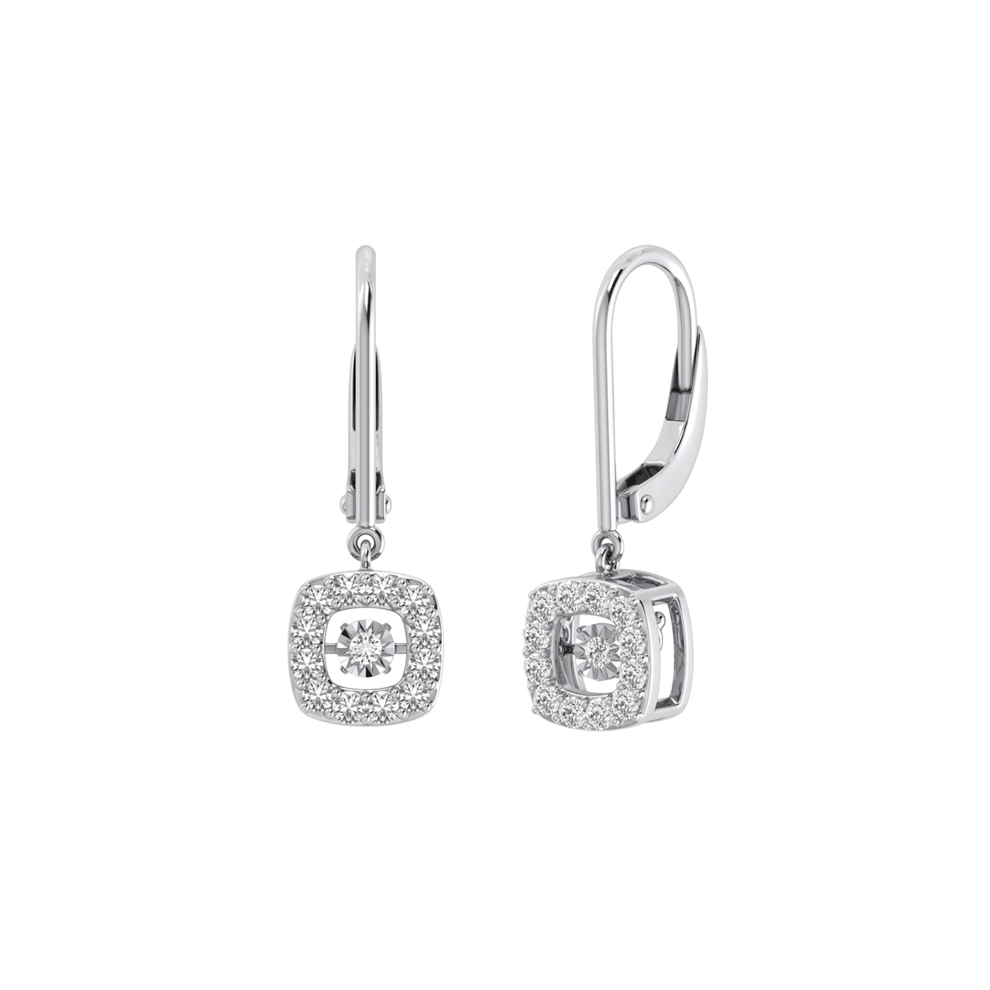 Leslie's 10K White Gold D/C Hinged Hoop Earrings 10LE132, A. C. Jewelers  LLC