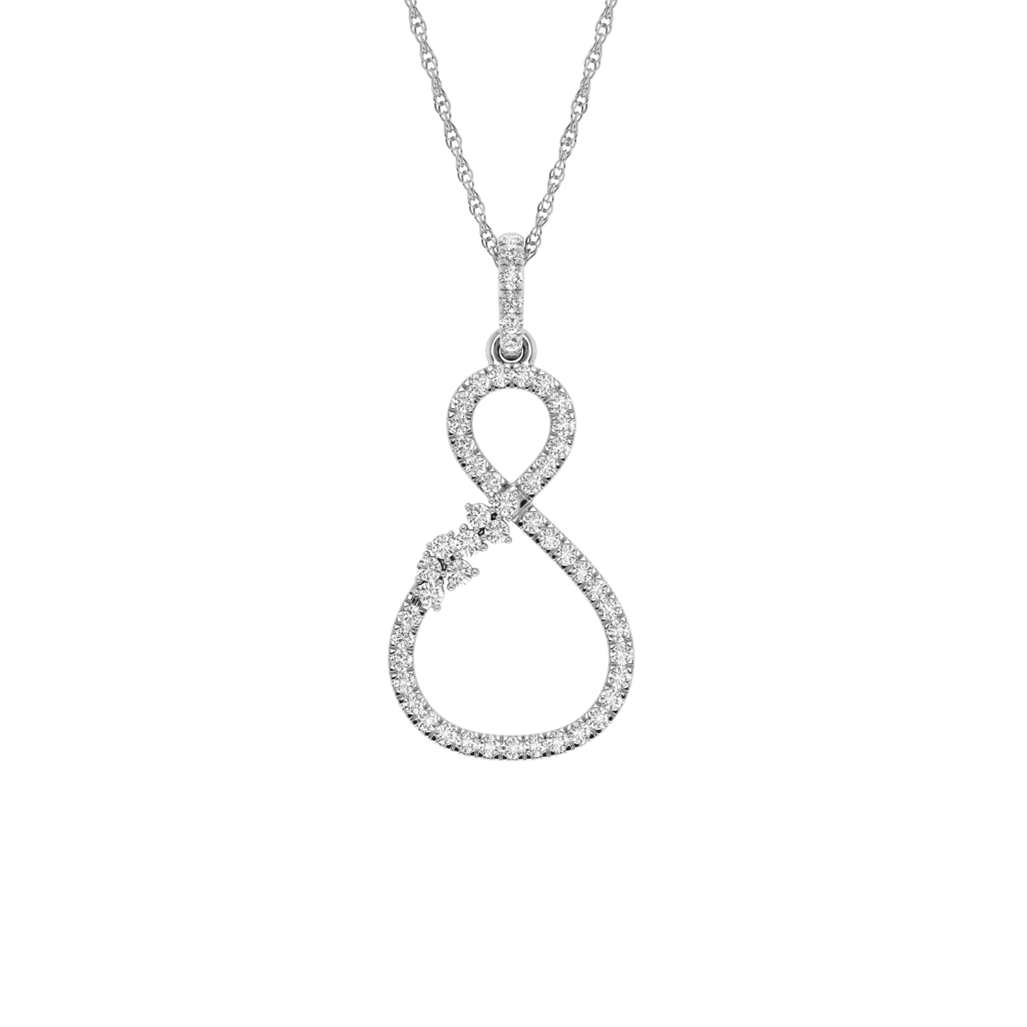 1/3 Carat Diamond Cluster Pendant Necklace in 10K White Gold