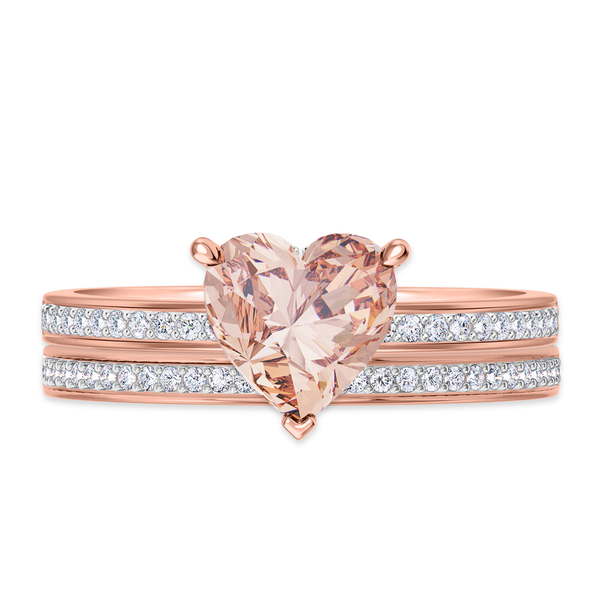 Rose gold morganite sales heart ring