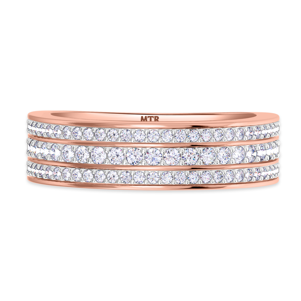 Armani 2 3 ct tw. Mens Diamond Wedding Band 10K Rose Gold My