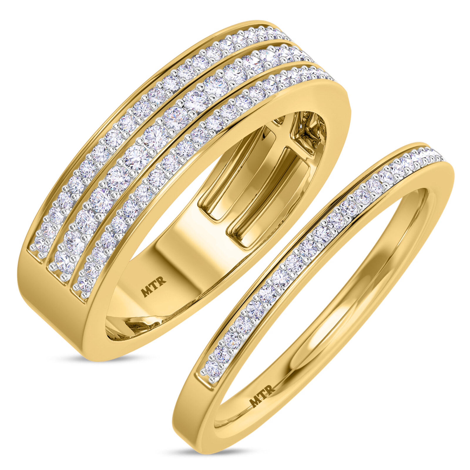 Armani 3 4 ct tw. Diamond His and Hers Matching Wedding Band Set