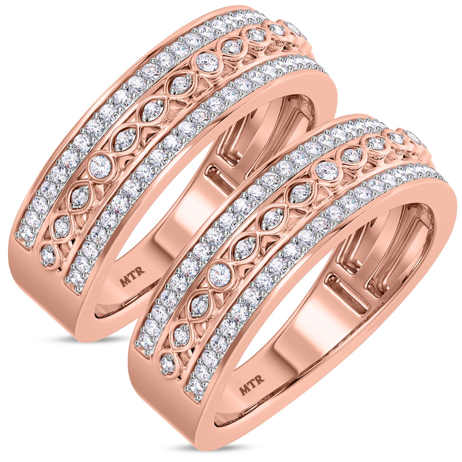 3pc His and Hers Wedding Ring Sets Couples Rings Yellow Gold Plated White  Cz band - Walmart.com