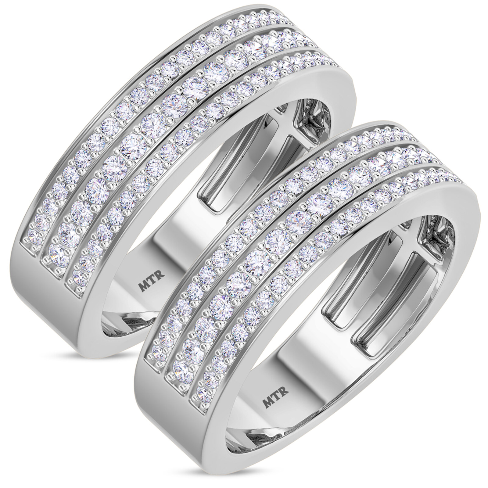 Armani 1 1 3 ct tw. Same Sex Mens Band Set 14K White Gold My