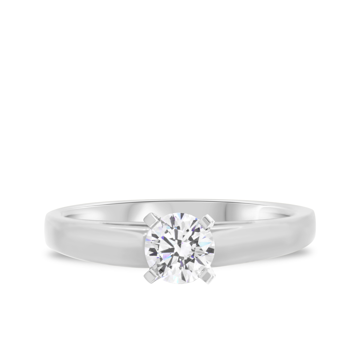 1 ct Diamond Solitaire Engagement Ring 14K White Gold
