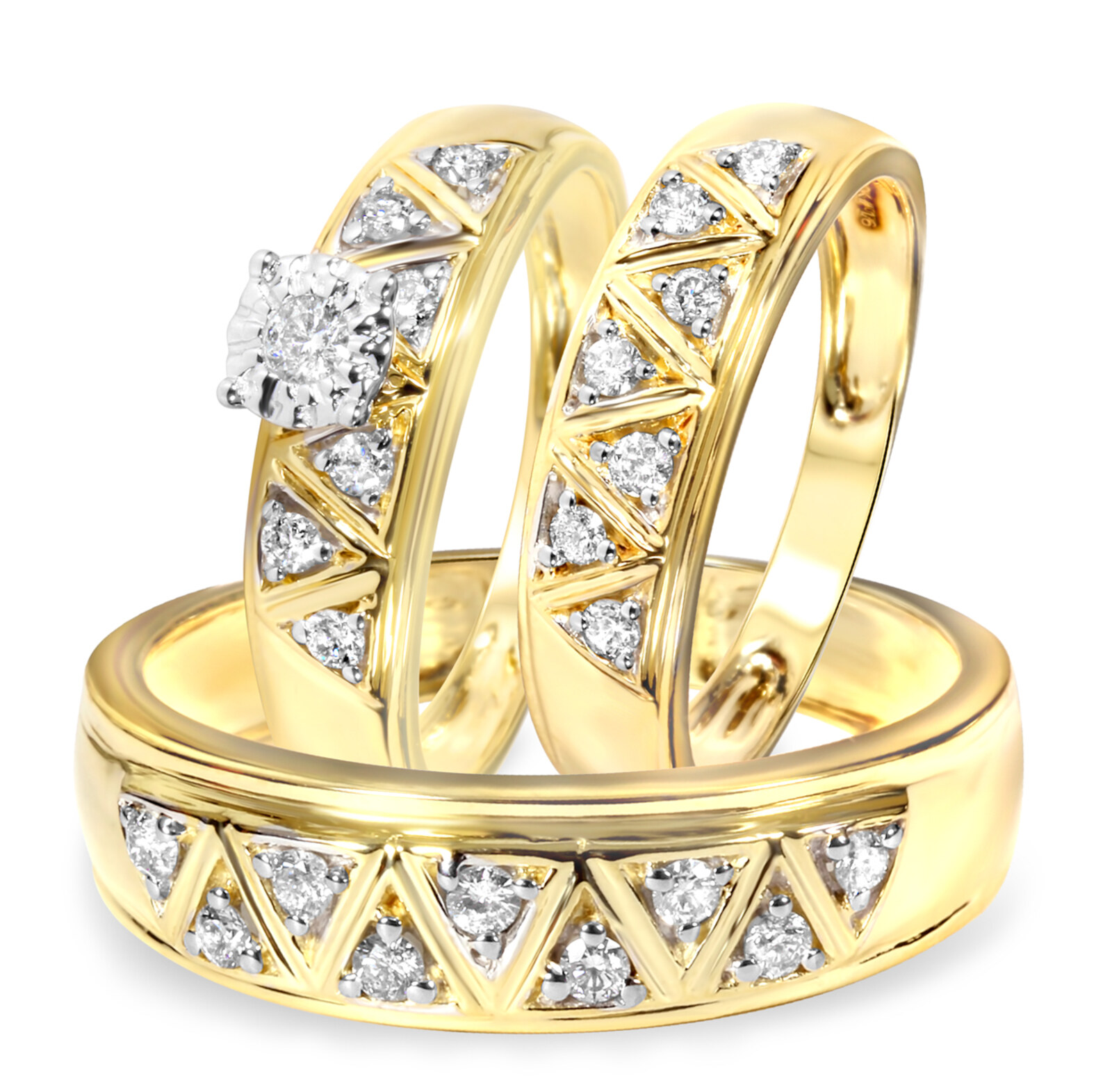 18K Gold OM Wedding Rings | Rock Water Studio