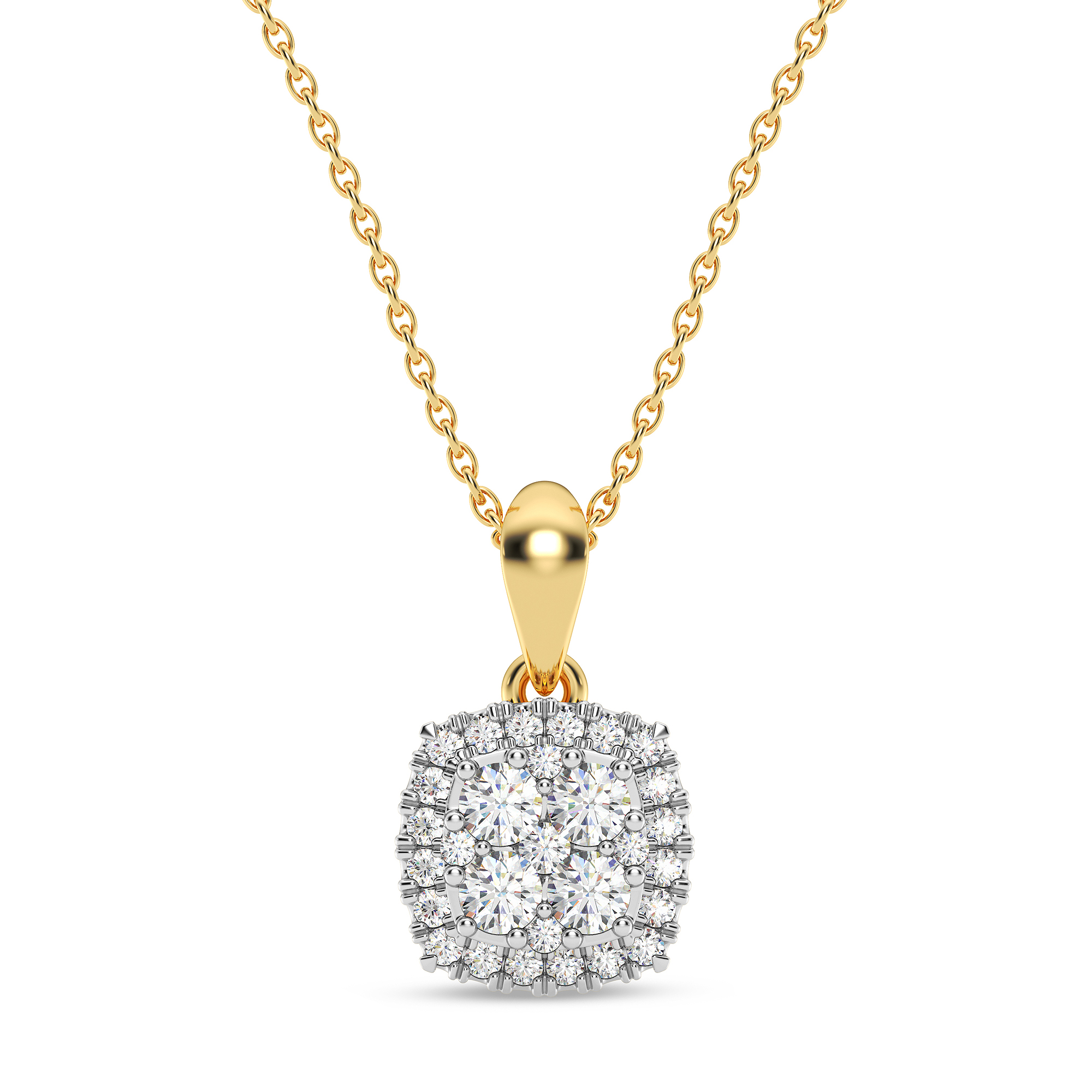 1 - 5 Ct Round Diamond 4-Prong Pendant 14k Gold Necklace Lab Grown