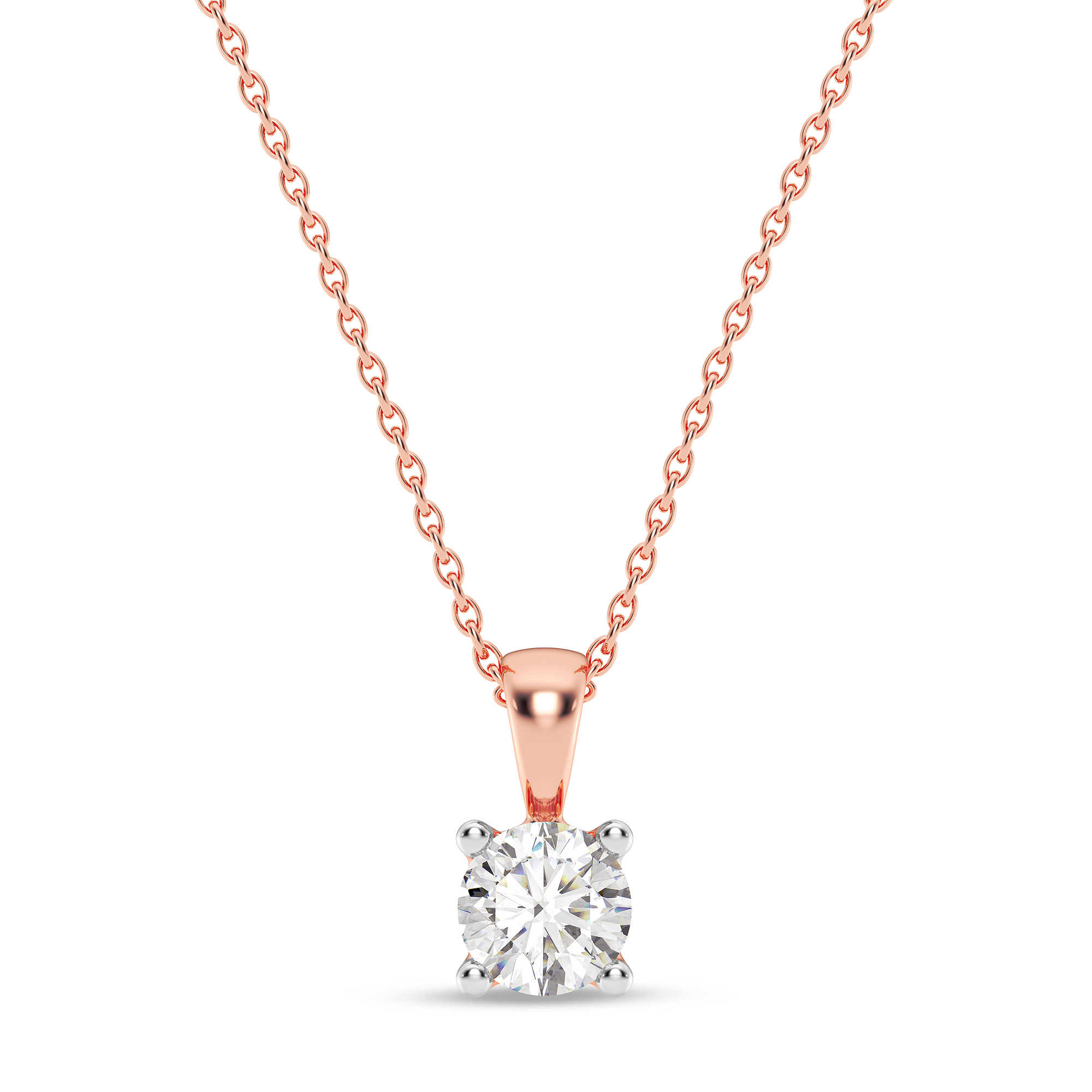 Win 3/8 Carat T.W. Lab Grown Diamond Solitaire Pendant 14K Rose