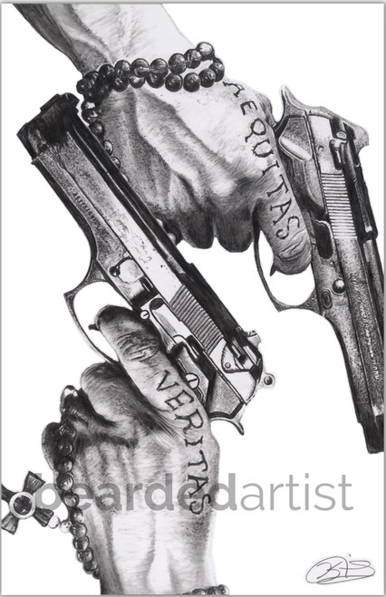 The Boondock Saints hand tattoos and guns