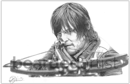 "Daryl Dixon" - 11x17 Pencil Drawing Print
