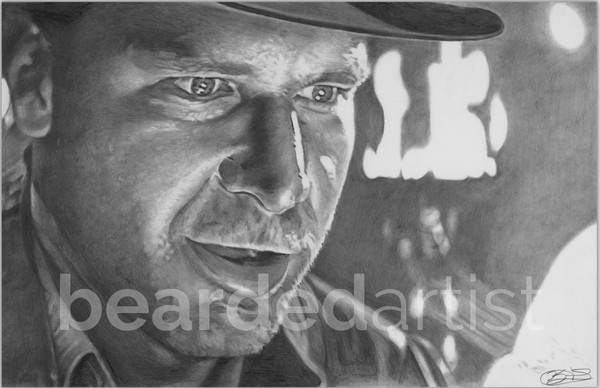 Indiana Jones and The Temple of Doom Fine Art - "Fortune and Glory" - Indiana Jones Art - 11x17 Pencil Drawing Print