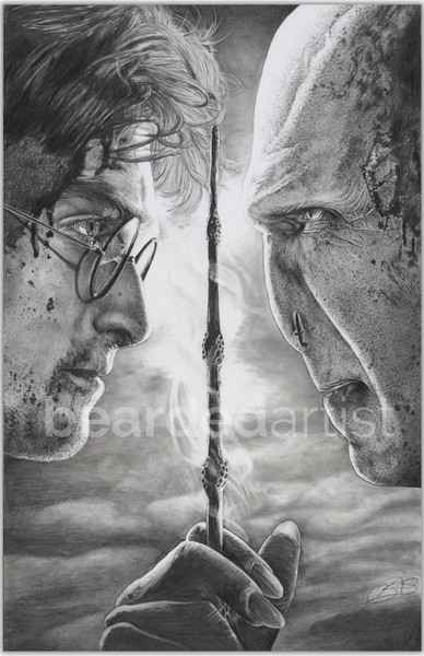 "Wizardry Rivalry" - 11x17 Pencil Drawing Print