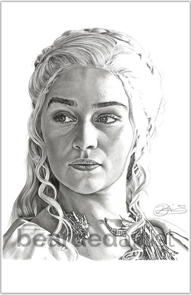 "Mother of Dragons" - 11x17 Pencil Drawing Print