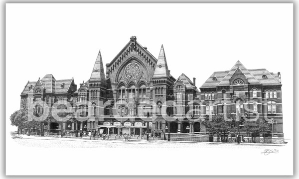 "Cincinnati Music Hall" - Original Pencil Drawing