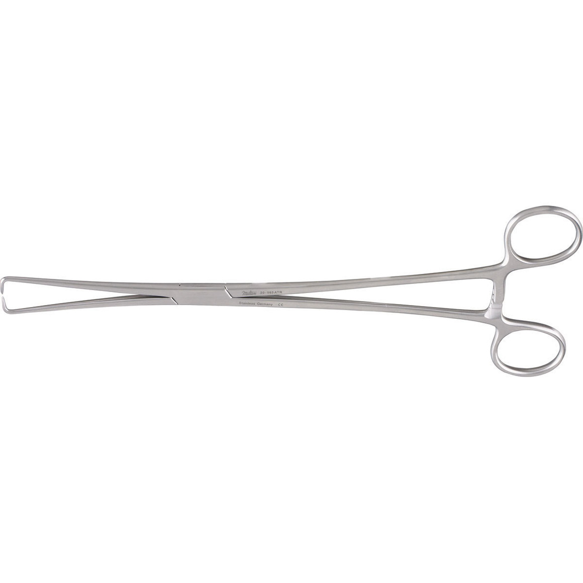 Miltex Braun Tenaculum Forceps, 10" Straight/ Squared Jaw, Non-Overlapping Atraumatic Tips, 30-965Atr