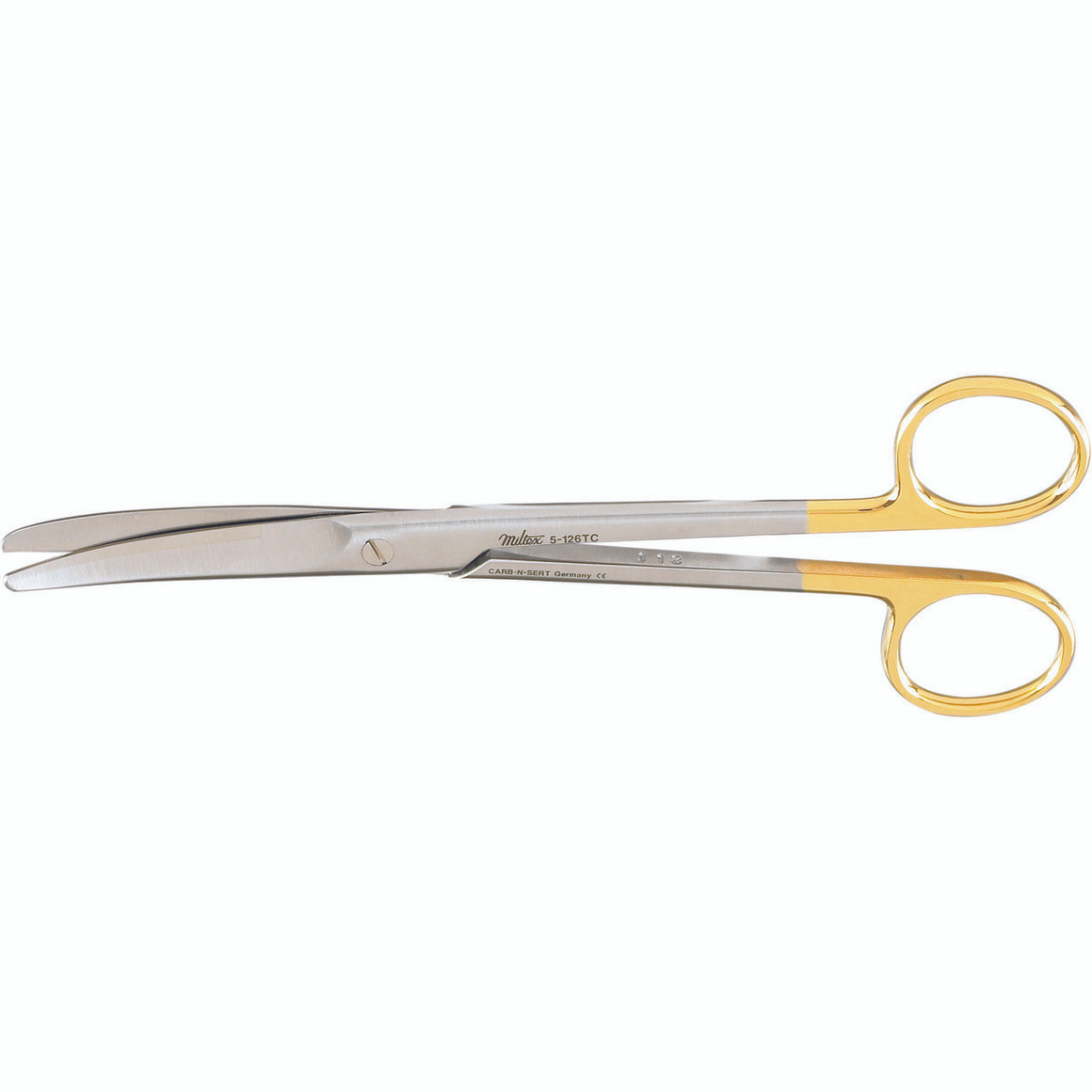 Miltex Mayo Dissecting Scissors, 6-3/4" (17.1Cm), Curved, Standard Beveled Blades, Carb-N-Sert, 5-126TC