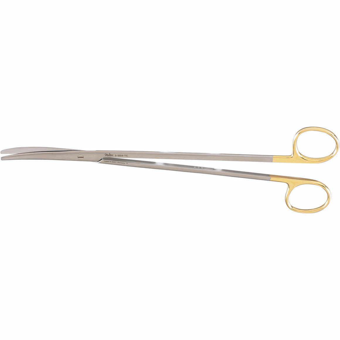Miltex Standard Pattern Metzenbaum-Nelson Scissors, 10-1/4" (261mm), Tungsten Carbide, Curved, Blunt Points, 5-189A-TC