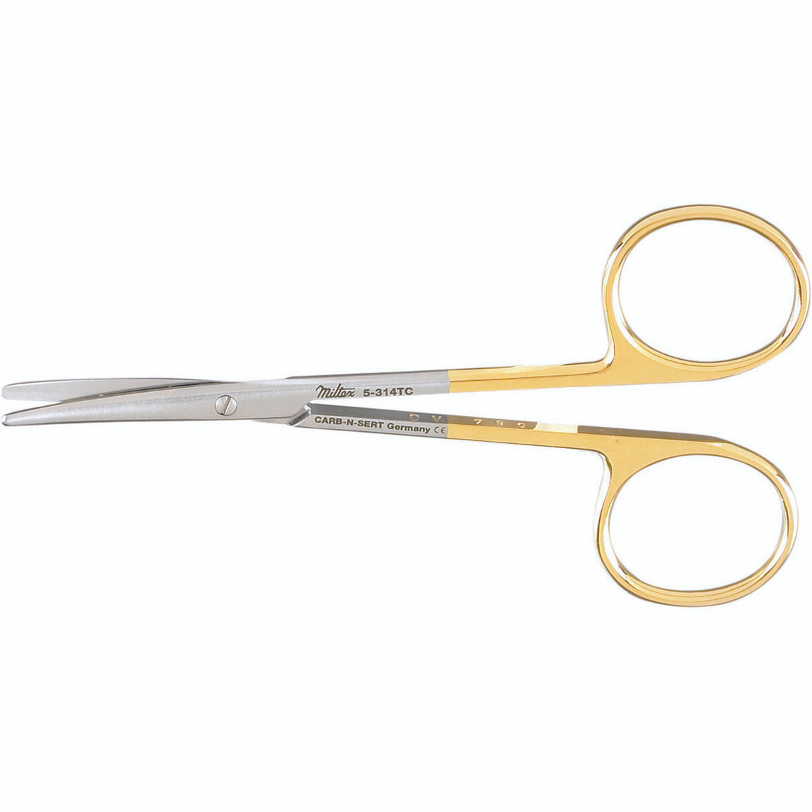 Miltex Strabismus Scissors, 4-1/2" (115mm), Tungsten Carbide, Curved, Blunt Points, 5-314TC