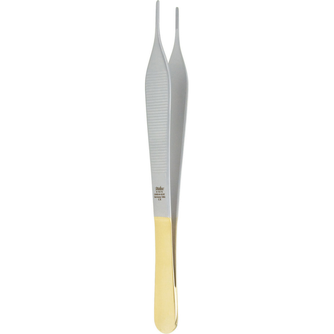 Miltex Hudson (Ewald) Dressing Forceps, 6" (151mm), Cross-Serrated Tips, Tungsten Carbide, 6-113TC