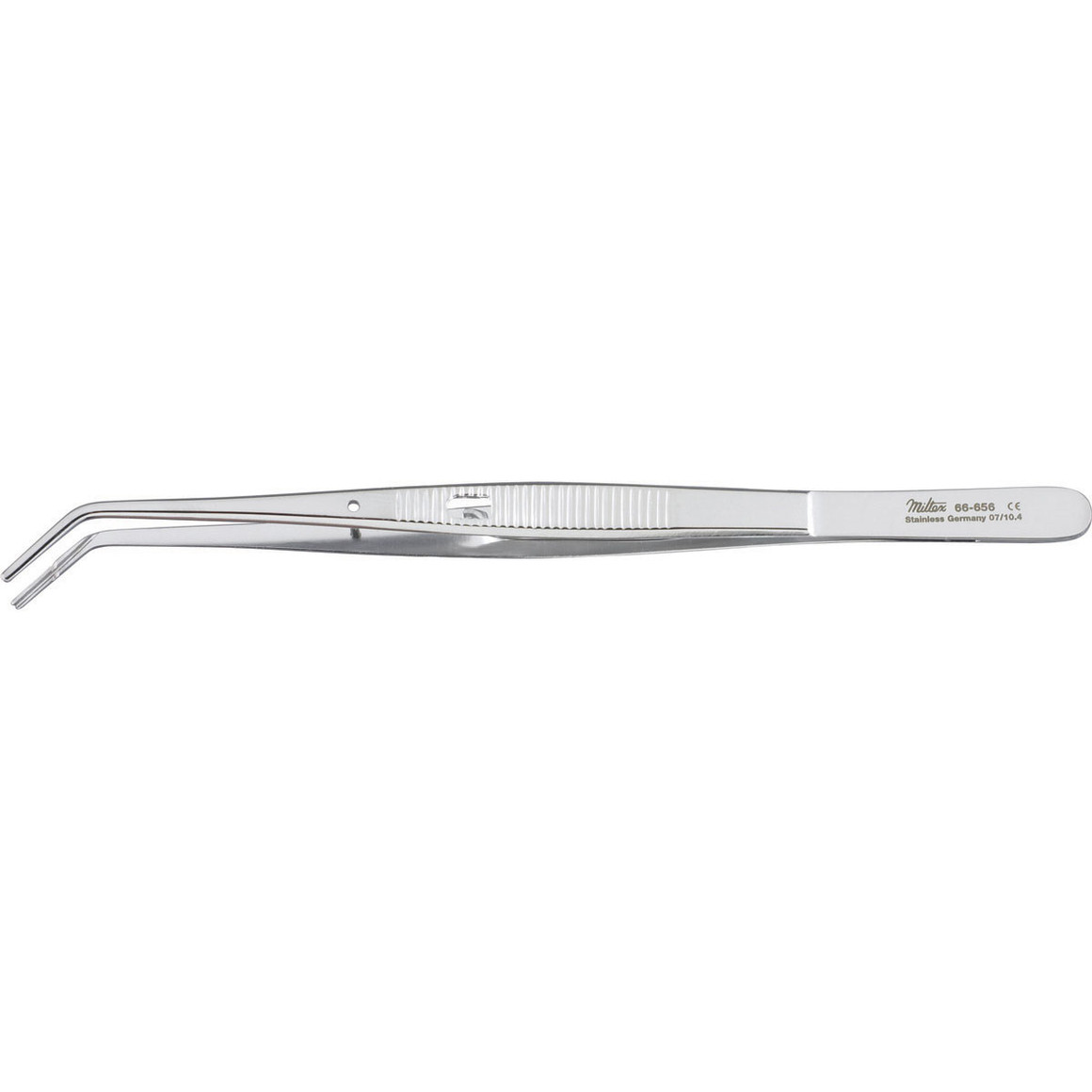 College Cotton Pliers With Lock, Angled, Longitudinal Serrations, 66-656