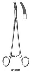 Heaney Needle Holder, 8" (202mm), Curved, Serrated Jaws, 2600 Teeth Psi, Tungsten Carbide