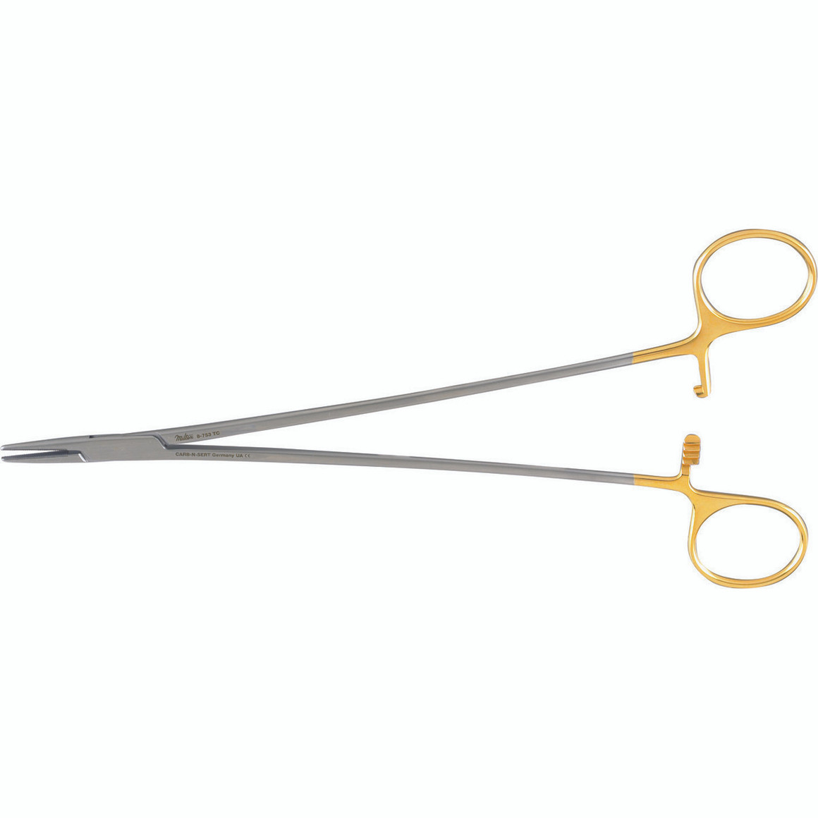 Miltex Crile-Wood Quick Release Needle Holder, 9" (230Mm), Serrated Jaws, 4000 Teeth Per Square Inch, Tungsten Carbide., 8-753TC