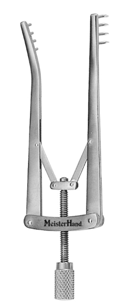 Meisterhand Alm Retractor, 4" (10.2 Cm), Spread 2-7/8" (7.2 Cm), Prongs 3/8"(1.0 Cm) Deep, MH11-13