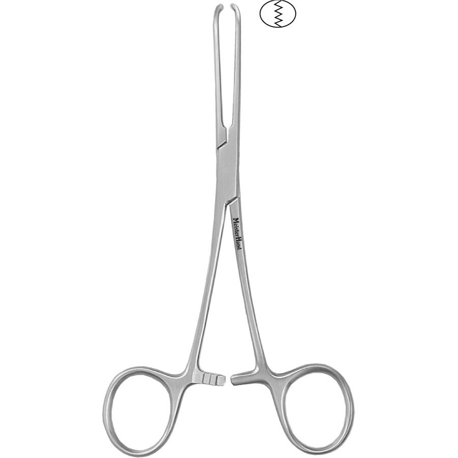 Meisterhand Baby Allis Tissue Forceps, 5-1/2" (14 cm), 4 X 5 Teeth, Delicate Jaws 4 mm Wide, MH16-4
