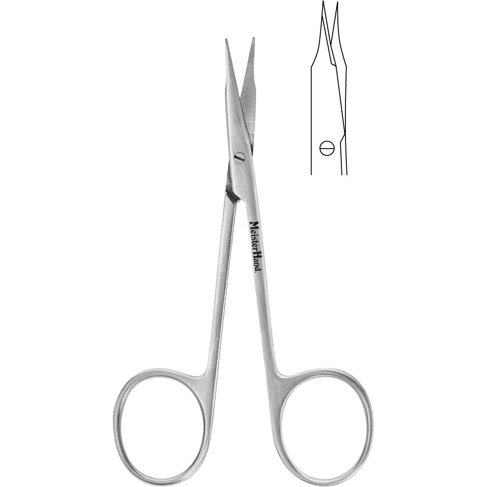 Meisterhand Stevens Tenotomy Scissors, 4-1/4" (109mm), Straight, Short Blades, Sharp Points, MH18-1460