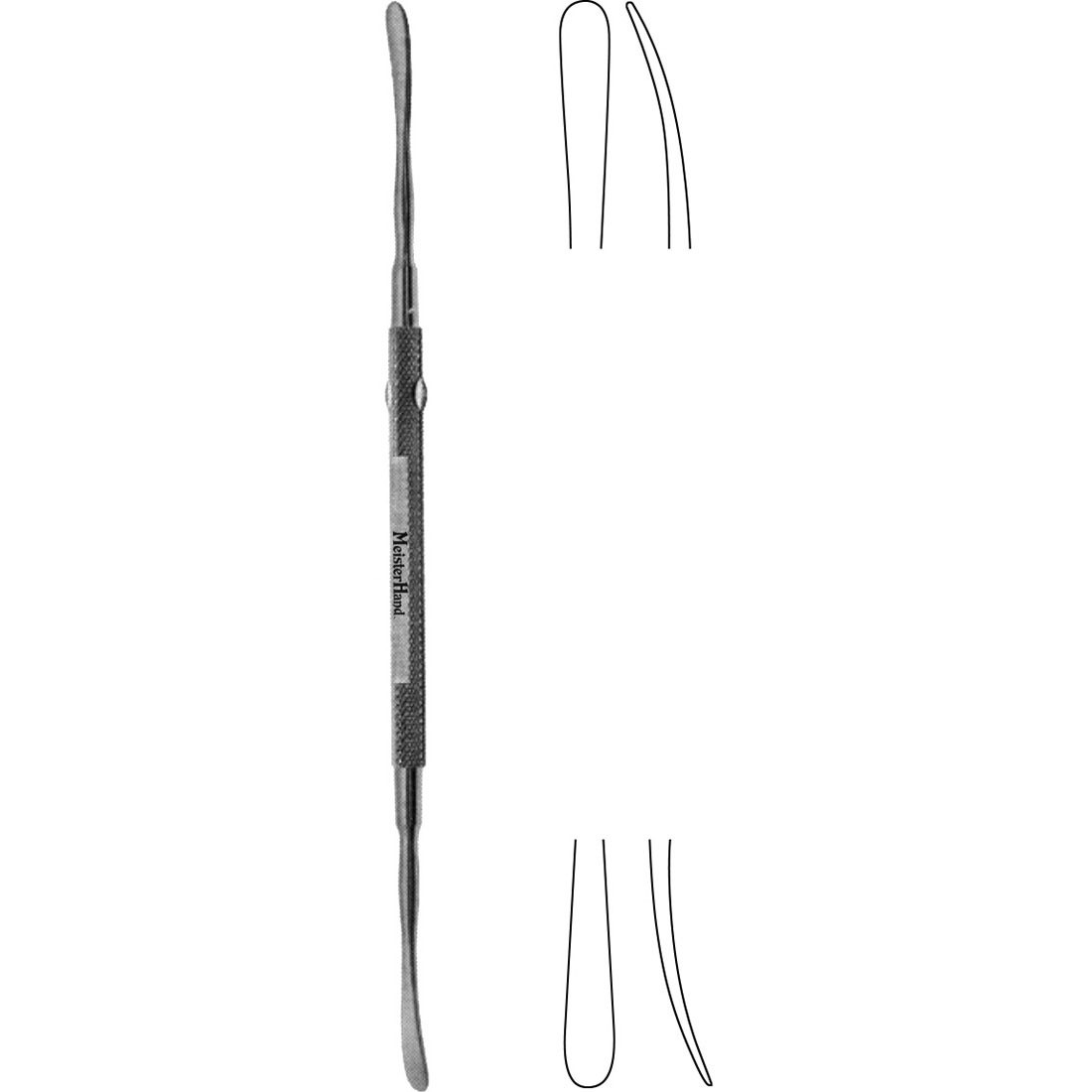 Meisterhand Freer Elevator, 7" (180mm), Double-Ended, Sharp And Blunt Blades, 5mm Wide, MH18-1968