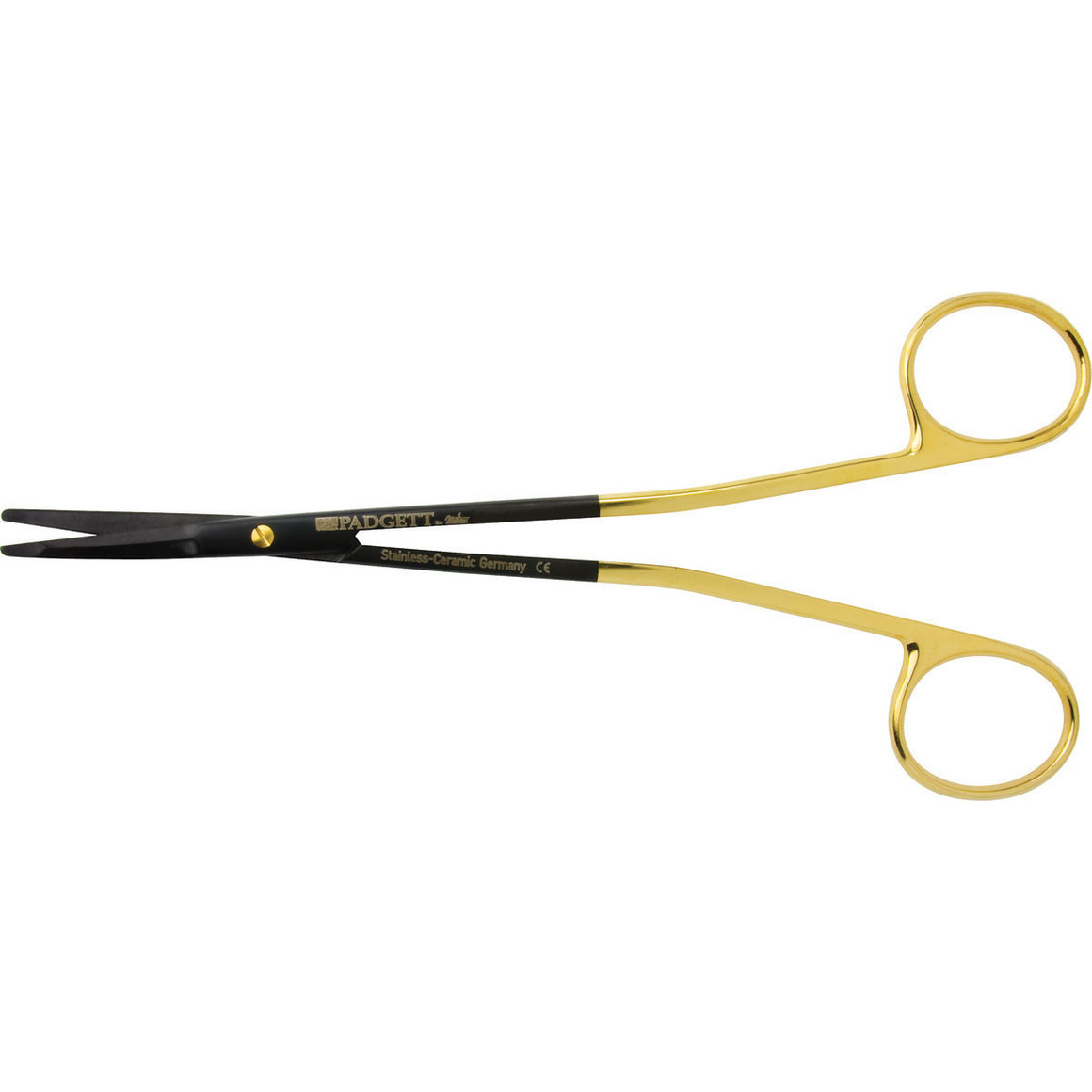 Padgett Kaye-Freeman Scissors, 7" (178mm), Ceramic Coated Tungsten Carbide And Supercut, Curved, Blunt Flat Tips, PM-21SC710CTC