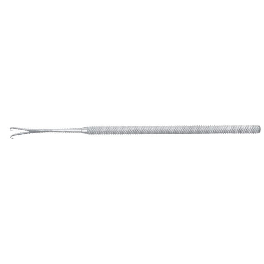 Padgett Nasal Tenaculum Hook, 2 Sharp Prongs, Aluminum Handle, Length= 6-1/4" (159 mm), Width= 7 mm, PM-501B