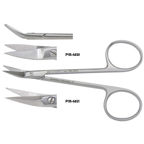 Padgett Converse Scissors, Angled, Semi-Sharp Tips, Saber-Back Blades, Length= 4-1/4" (108 mm), PM-6451
