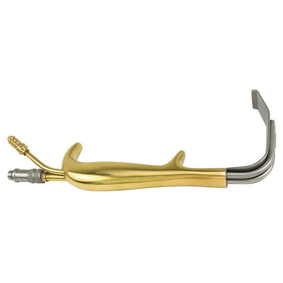 Padgett Tbts-Style Retractor, Fiber Optic, 90mm X 24mm Blade, With Suction Port, With Teeth, PM-897FO