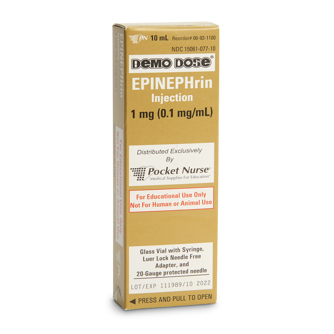 Demo Dose Simulated Emergency Medication - Epinephrn - 10 Ml, PN01171