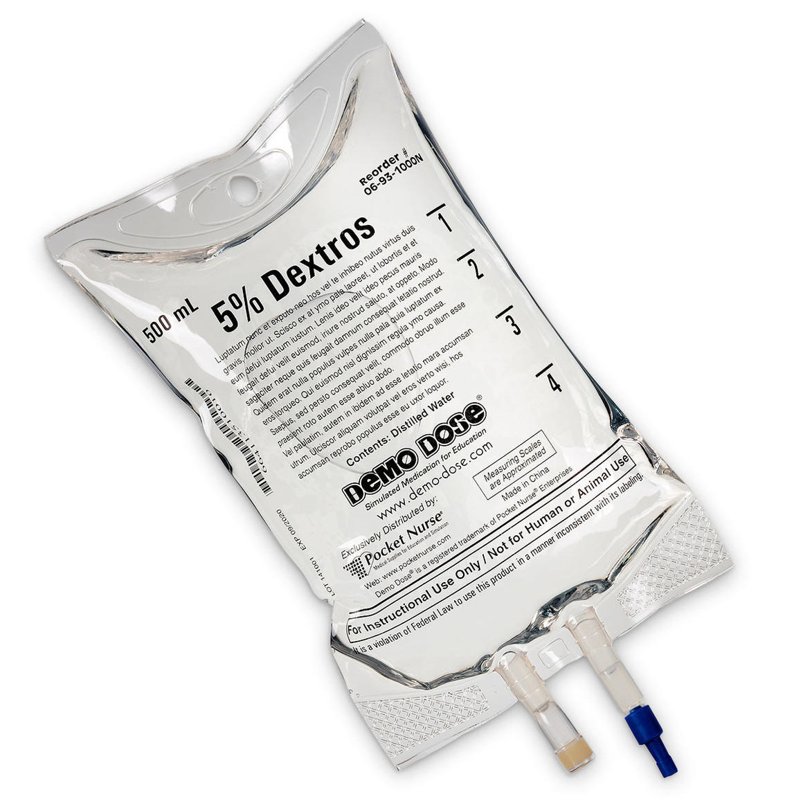 Demo Dose Simulated IV Fluid - 5% Dextrose - 500 Ml, PN01178