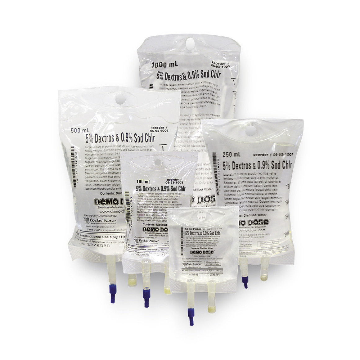 Demo Dose- Simulated IV Fluid - 5% Dextrose And 0.9% Nacl - 100 Ml, PN01185