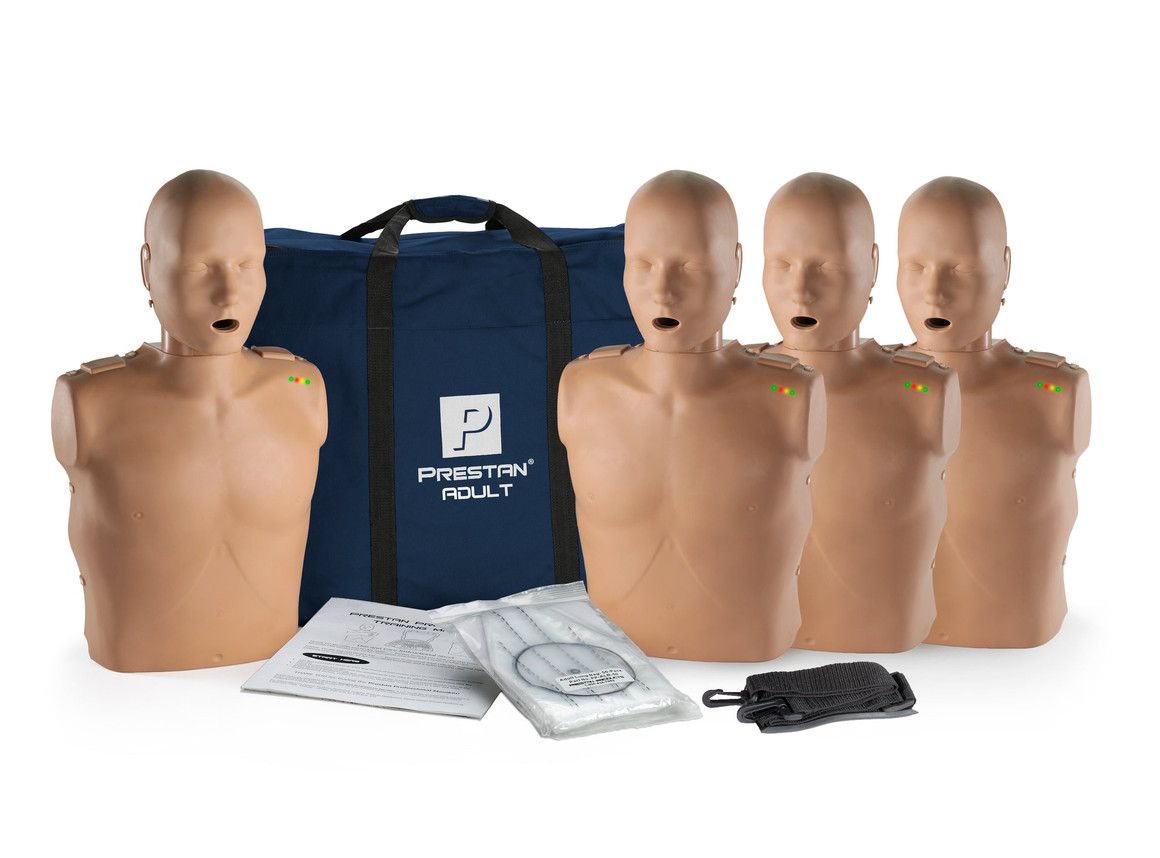 Prestan Professional Adult Manikin With Cpr Feedback, 4-Pack (Dark Skin), PR00010D