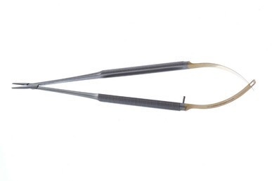 Barraquer Micro Needle Holders 7 1/8" (18.0 cm) Curved, smooth, TC, KM44166