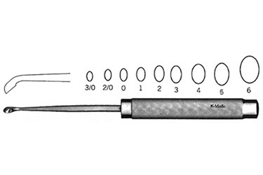 Cobb Curettes, Aluminum Handle 11" (28.0 cm) length, Angled #3/0, KM46433